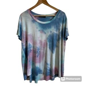 Chris & Carol Tie-Dye Short Sleeve Tee - Blue and Pink